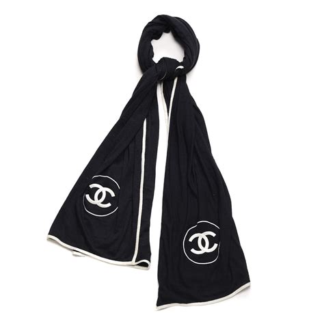 chanel cashmere scarf black|cashmere chanel scarf for women.